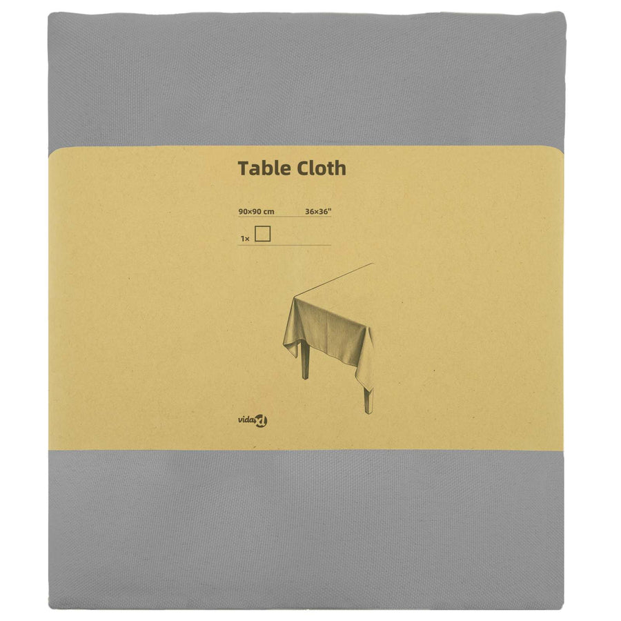 Tafelkleed Vierkant Lichtgrijs 90 x 90 cm Polyester