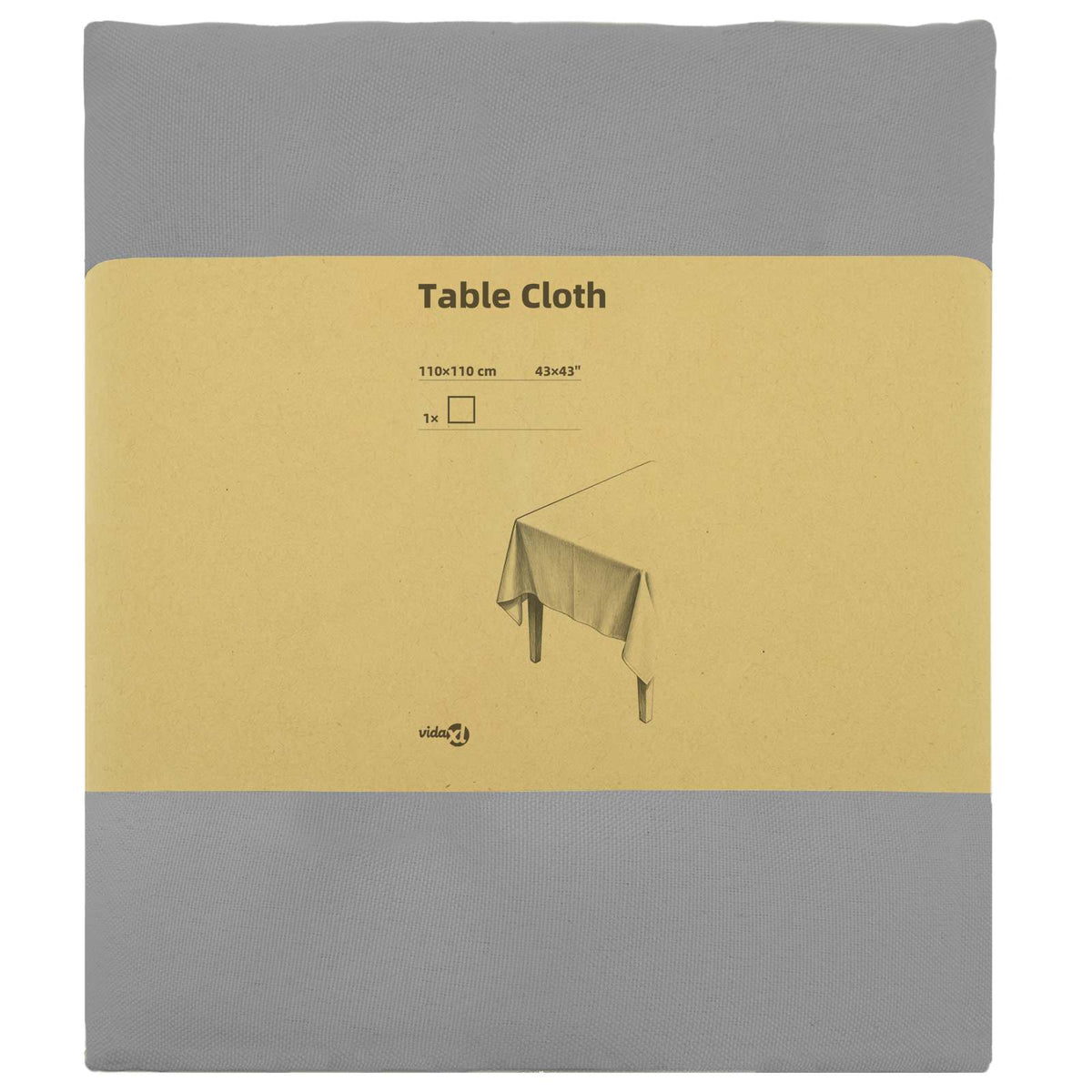 Tafelkleed Vierkant Lichtgrijs 110 x 110 cm Polyester