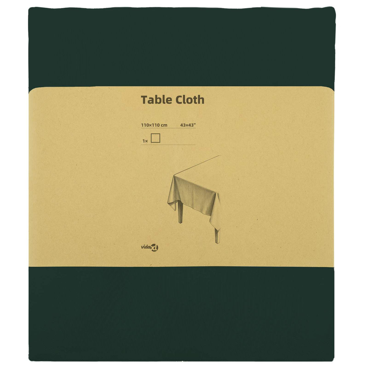 Tafelkleed Vierkant Donkergroen 110 x 110 cm Polyester