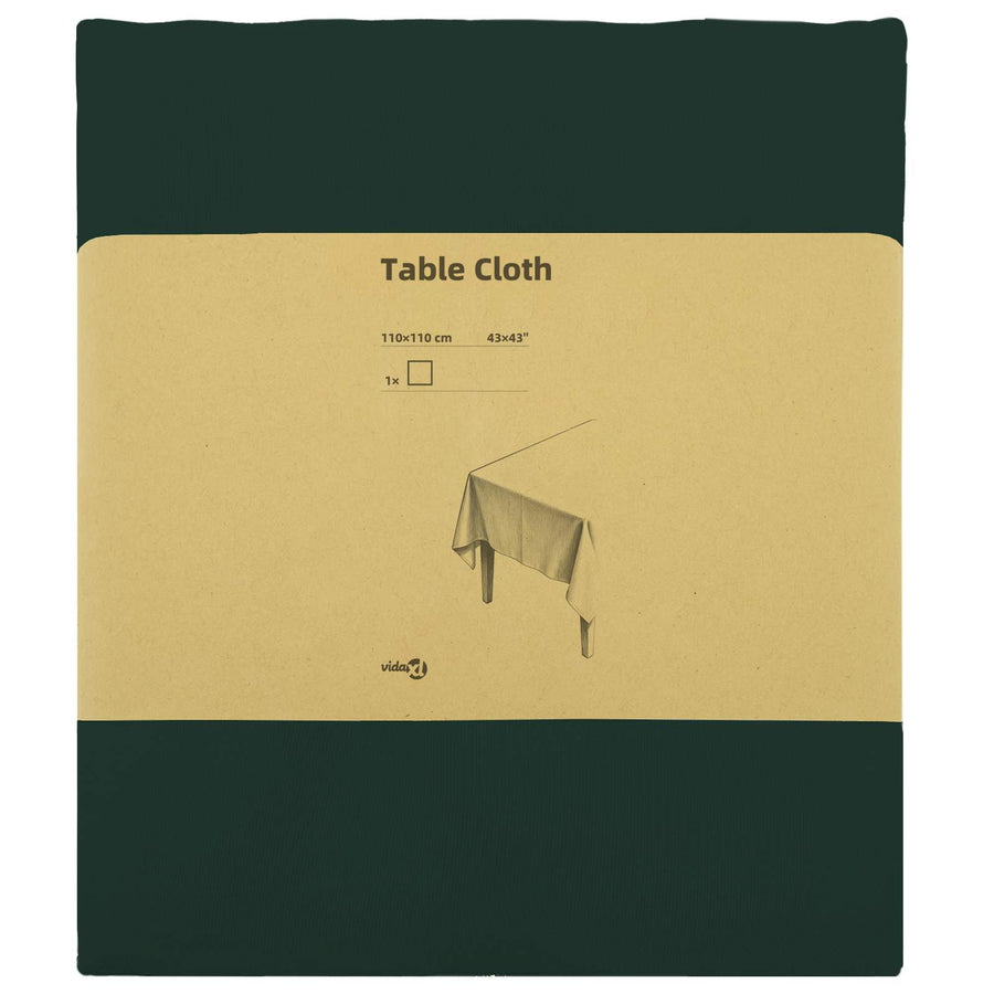 Tafelkleed Vierkant Donkergroen 110 x 110 cm Polyester