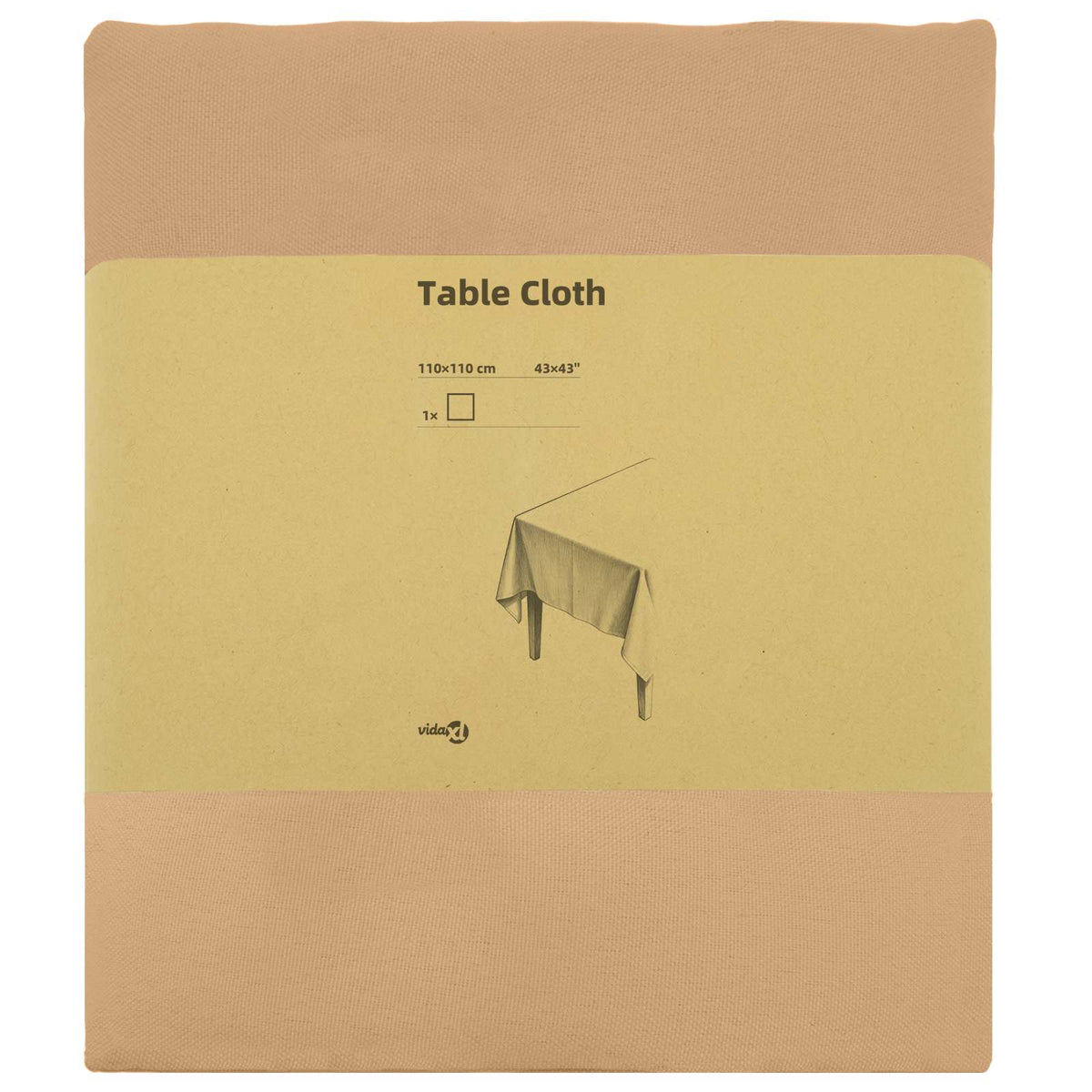 Tafelkleed Vierkant Beige 110 x 110 cm Polyester