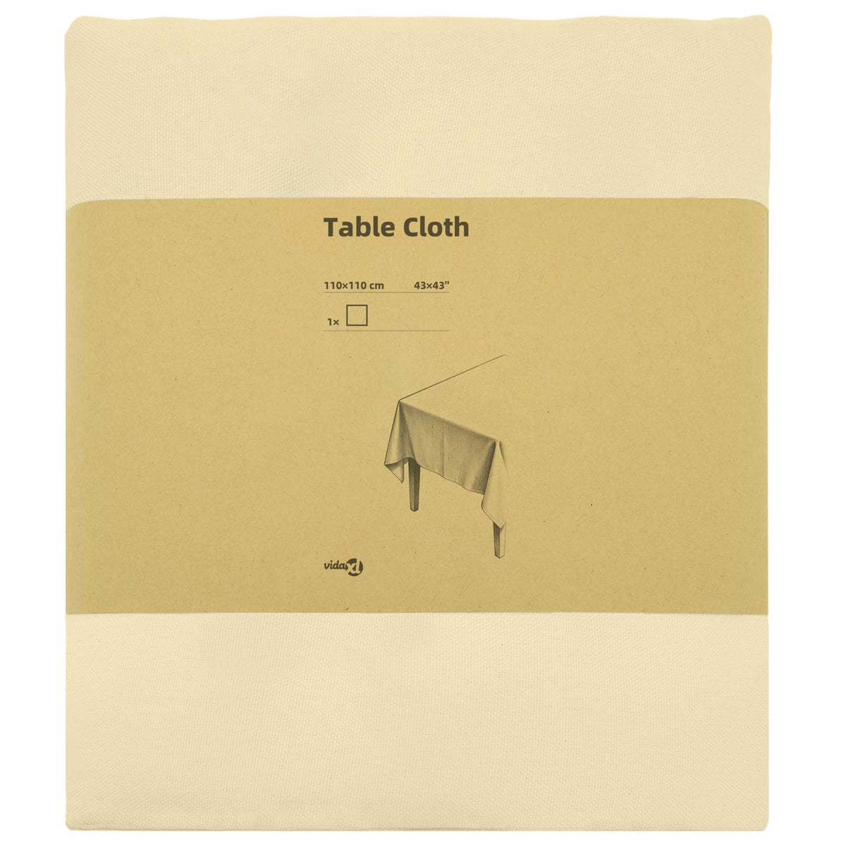 Tafelkleed Vierkant Crèmewit 110 x 110 cm Polyester