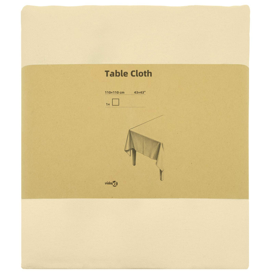 Tafelkleed Vierkant Crèmewit 110 x 110 cm Polyester