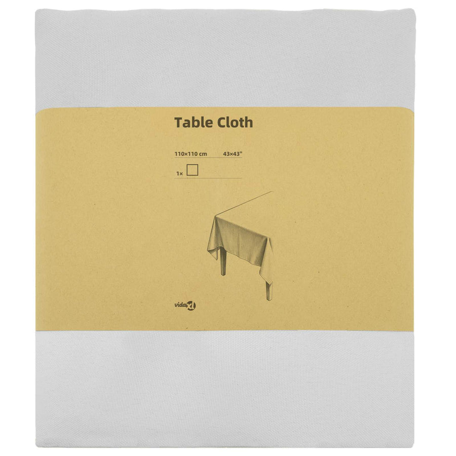 Tafelkleed Vierkant Wit 110 x 110 cm Polyester