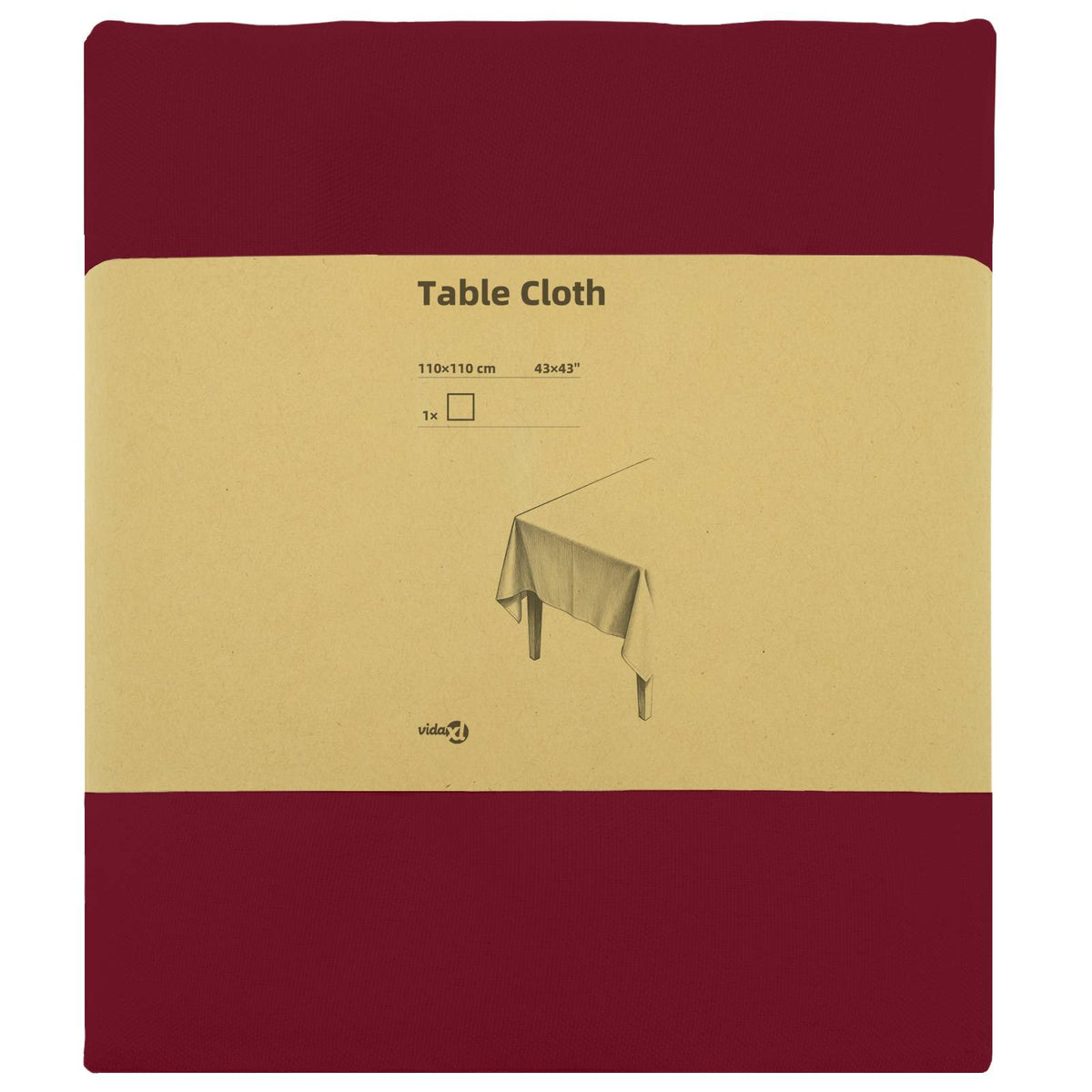 Tafelkleed Vierkant Wijnrood 110 x 110 cm Polyester