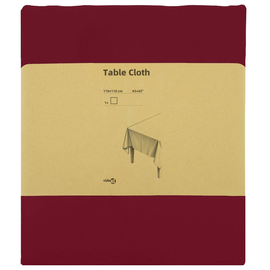 Tafelkleed Vierkant Wijnrood 110 x 110 cm Polyester