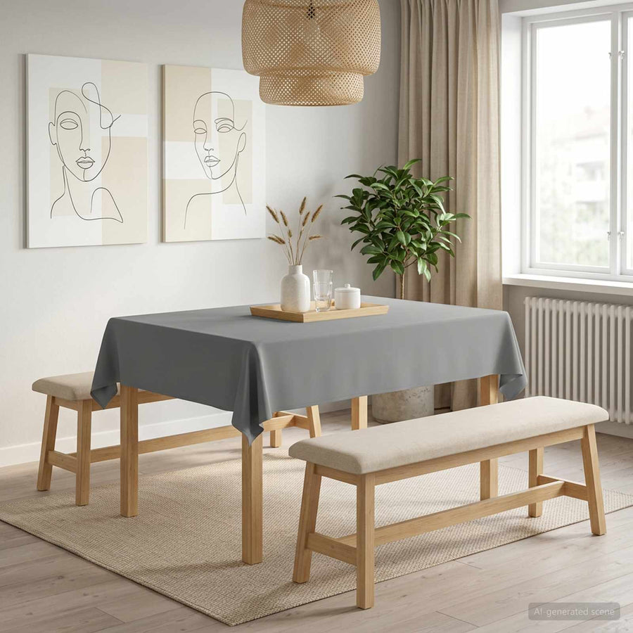 Tafelkleed Rechthoekig Lichtgrijs 110 x 140 cm Polyester