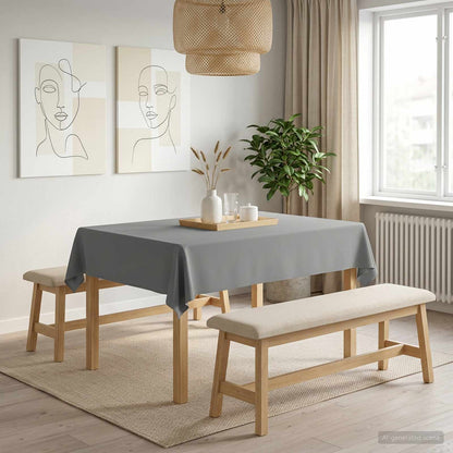 Tafelkleed Rechthoekig Lichtgrijs 140 x 160 cm Polyester