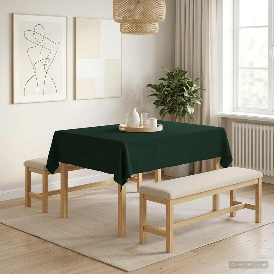 Tafelkleed Rechthoekig Donkergroen 140 x 180 cm Polyester
