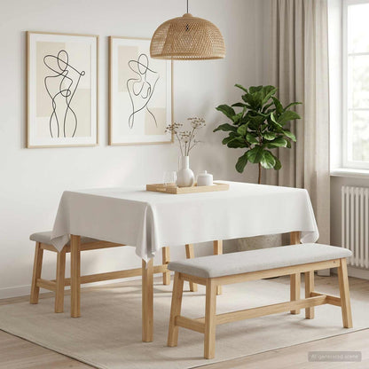 Tafelkleed Rechthoekig Wit 110 x 140 cm Polyester