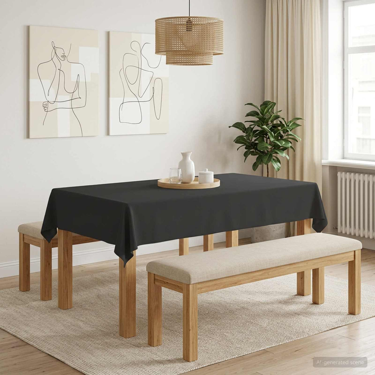 Tafelkleed Rechthoekig Donkergrijs 110 x 160 cm Polyester