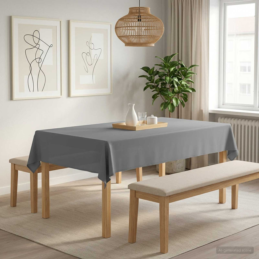 Tafelkleed Rechthoekig Lichtgrijs 110 x 160 cm Polyester