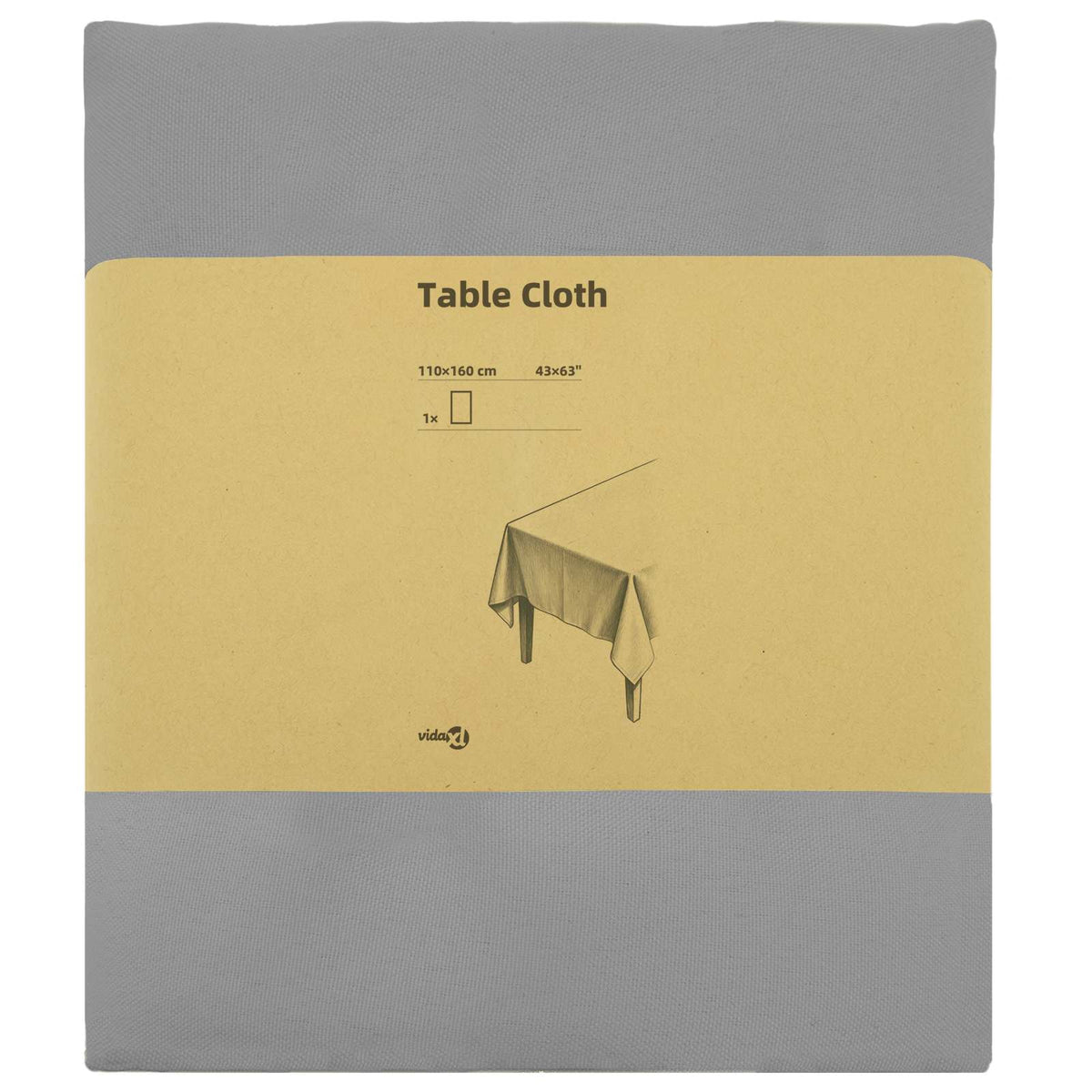 Tafelkleed Rechthoekig Lichtgrijs 110 x 160 cm Polyester