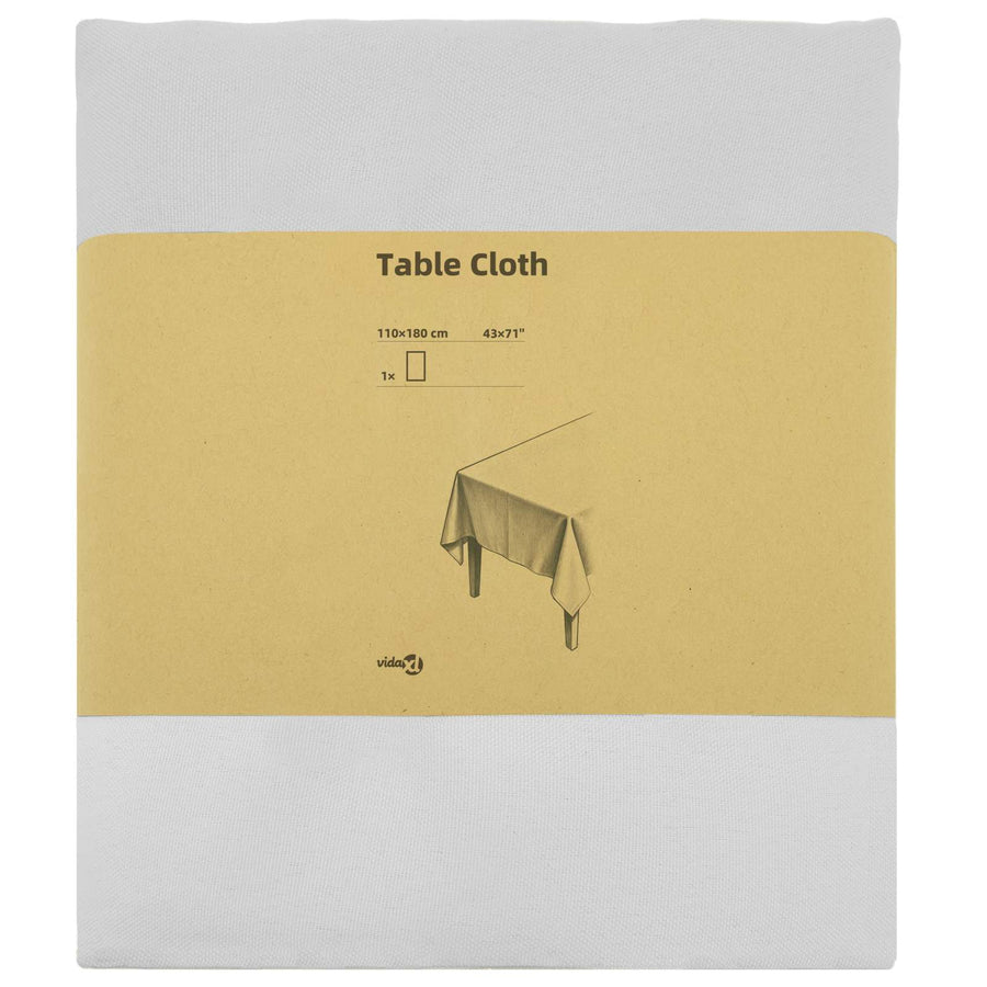 Tafelkleed Rechthoekig Wit 110 x 180 cm Polyester