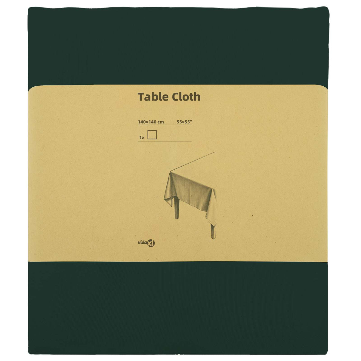 Tafelkleed Vierkant Donkergroen 140 x 140 cm Polyester