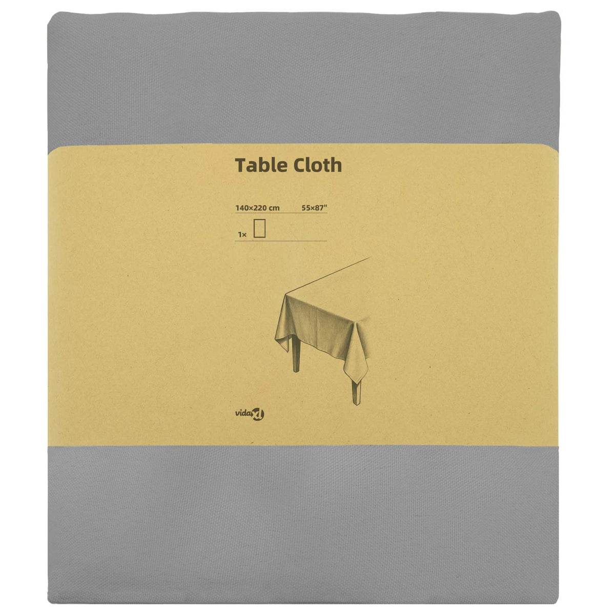 Tafelkleed Rechthoekig Lichtgrijs 140 x 220 cm Polyester