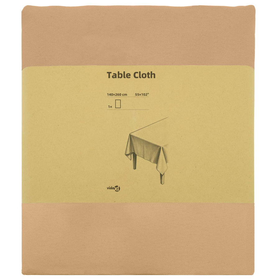 Tafelkleed Rechthoekig Beige 140 x 260 cm Polyester