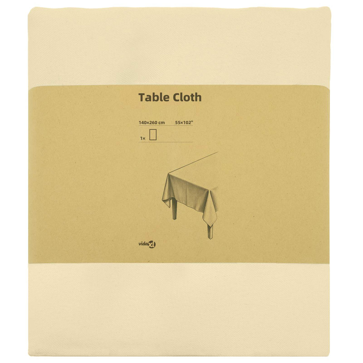 Tafelkleed Rechthoekig Crèmewit 140 x 260 cm Polyester
