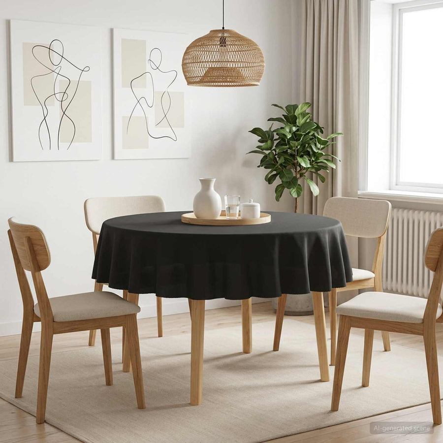 Tafelkleed Rond Donkergrijs Ø 140 cm Polyester