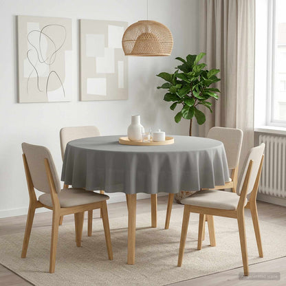 Tafelkleed Rond Lichtgrijs Ø 140 cm Polyester