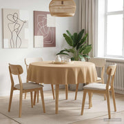 Tafelkleed rond 140 cm beige polyester