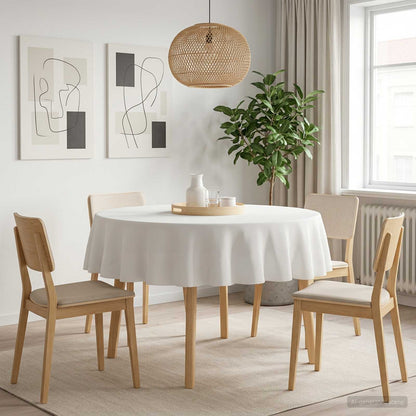 Tafelkleed 5 st Rond Wit Ø 140 cm Polyester