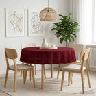 Tafelkleed rond 140 cm wijnrood polyester