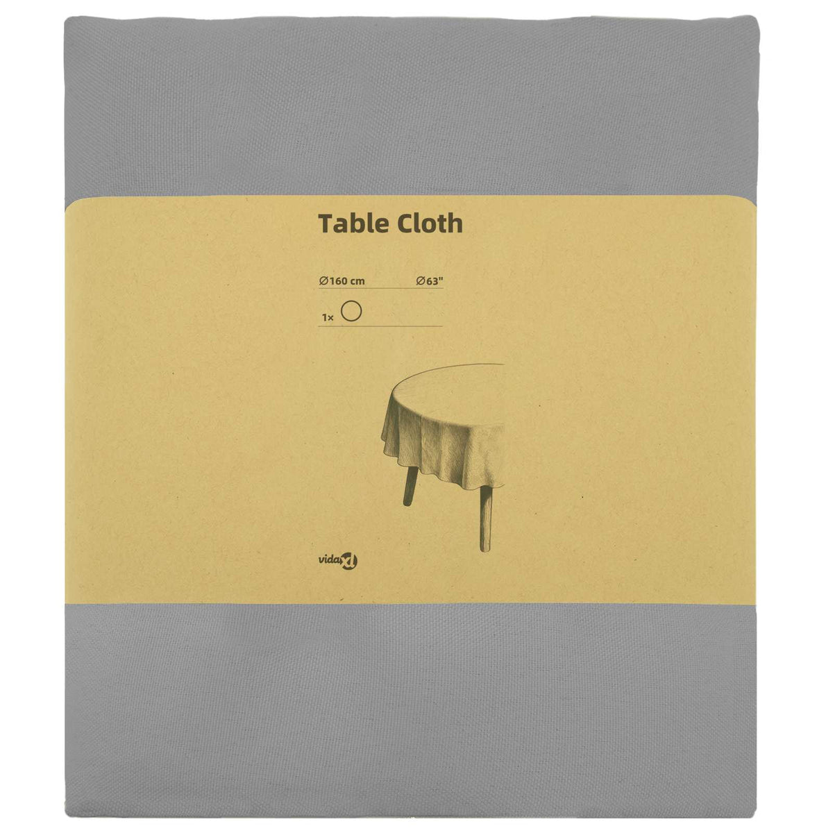 Tafelkleed Rond Lichtgrijs Ø 160 cm Polyester