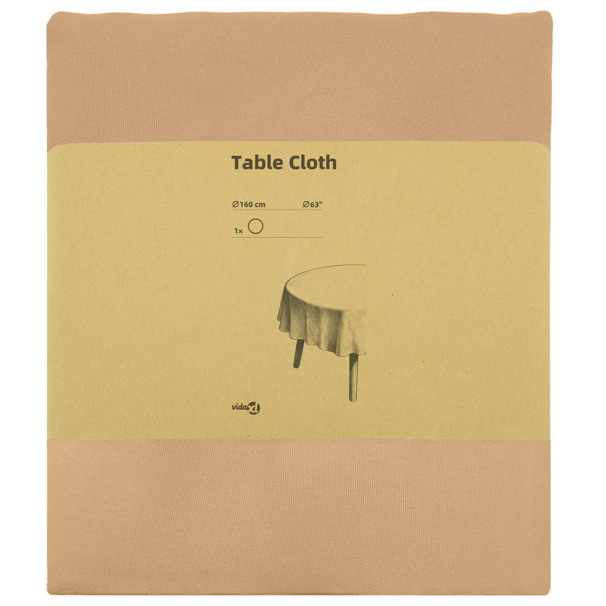 Tafelkleed Rond Beige Ø 160 cm Polyester