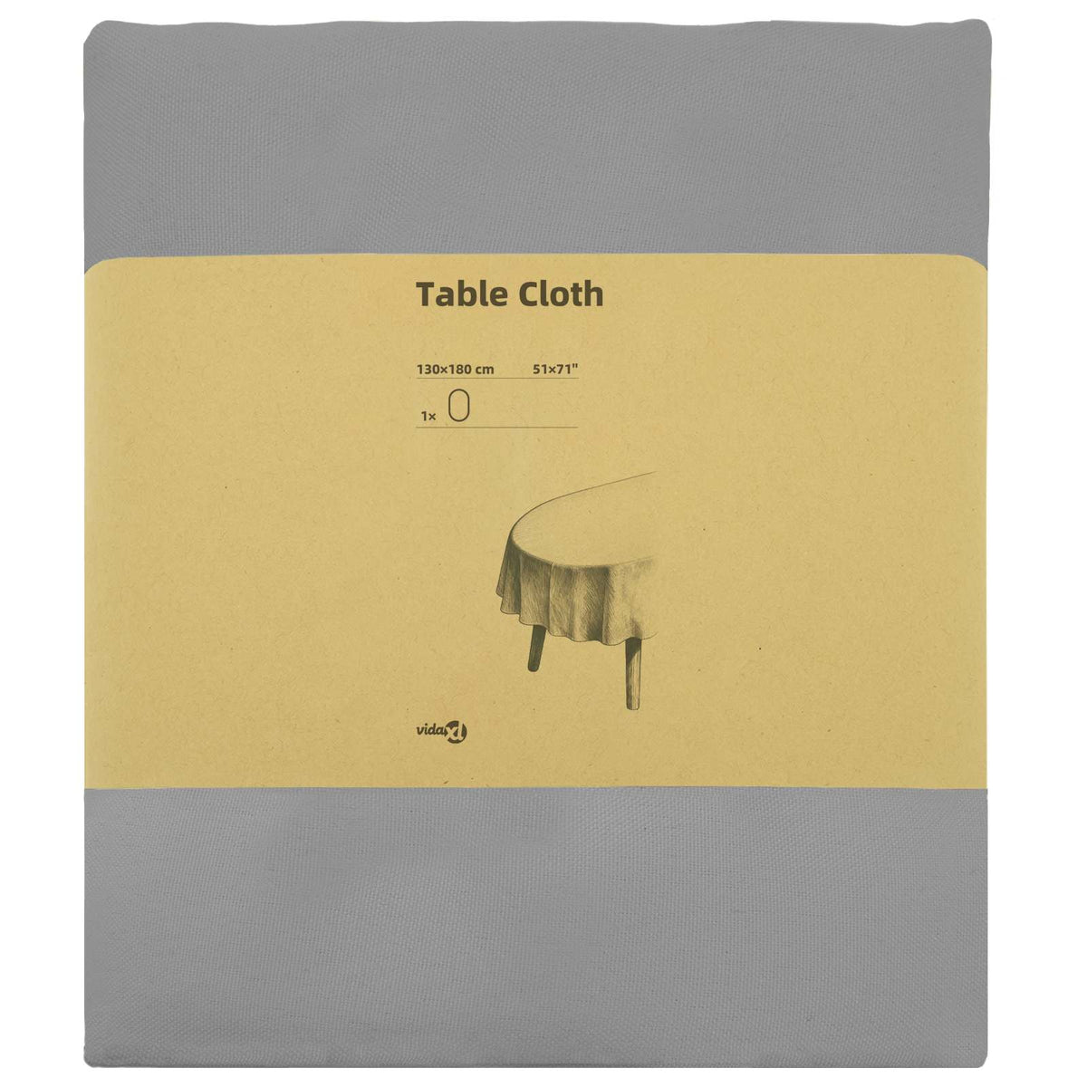 Tafelkleed Ovaal Lichtgrijs 130 x 180 cm Polyester
