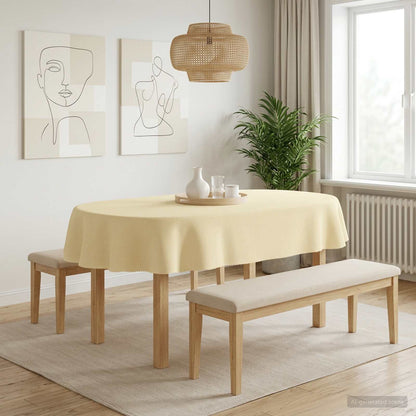 Tafelkleed 5 st Ovaal Crèmewit 130 x 220 cm Polyester