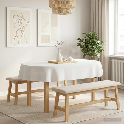 Tafelkleed Ovaal Wit 130 x 180 cm Polyester