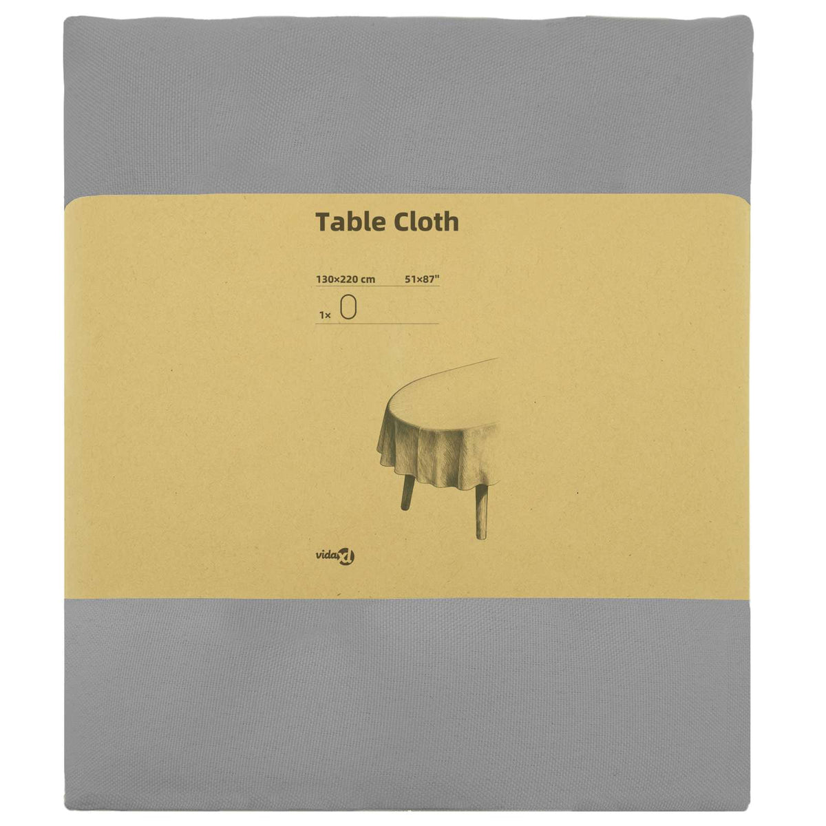 Tafelkleed Ovaal Lichtgrijs 130 x 220 cm Polyester