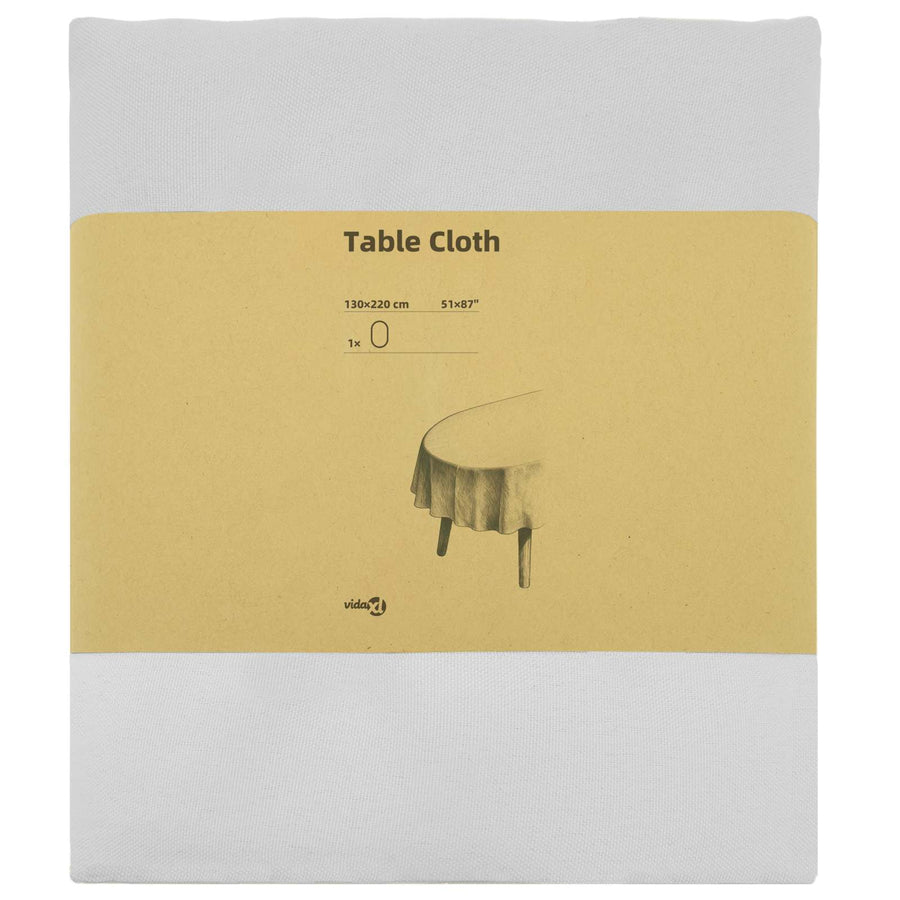 Tafelkleed Ovaal Wit 130 x 220 cm Polyester