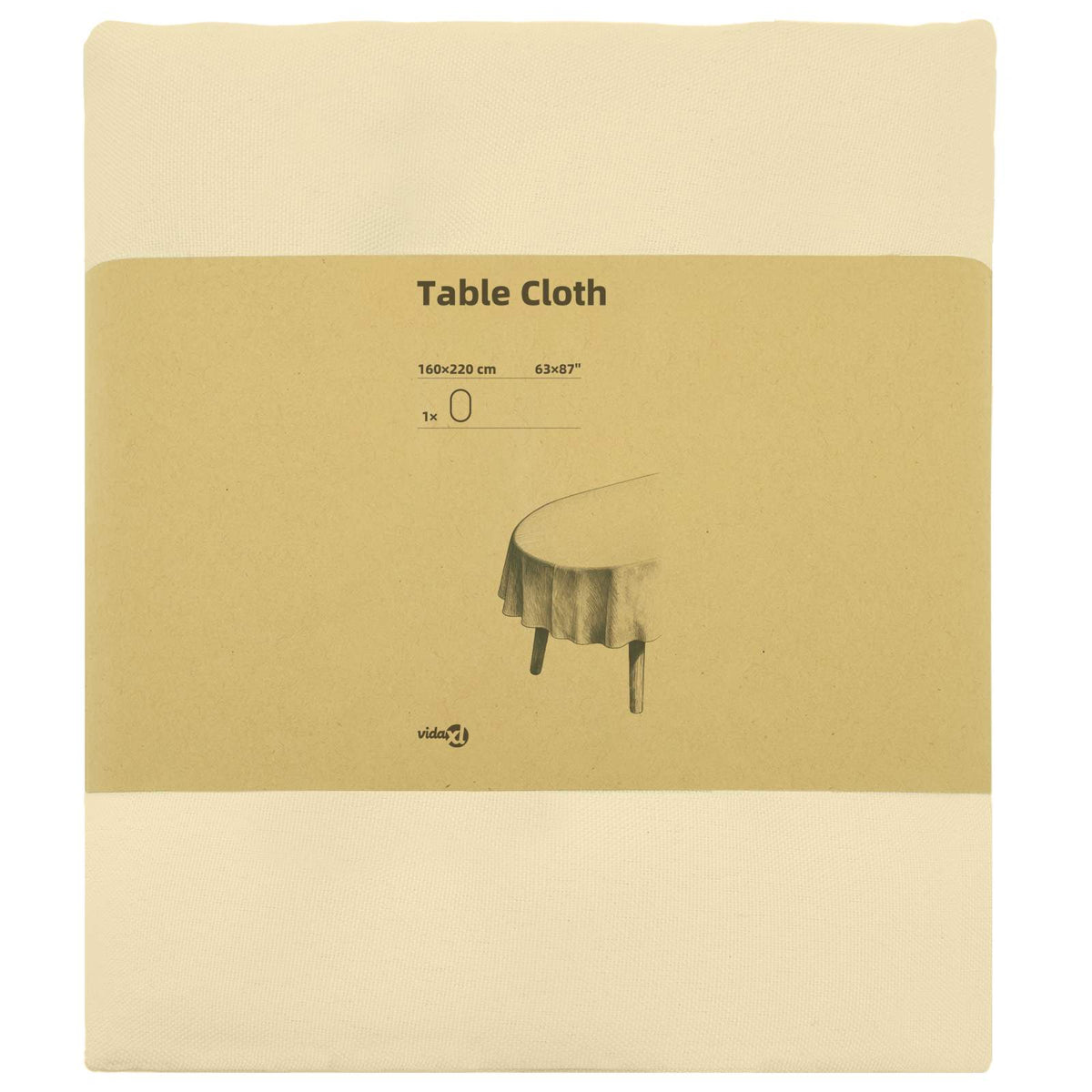 Tafelkleed Ovaal Crèmewit 160 x 220 cm Polyester