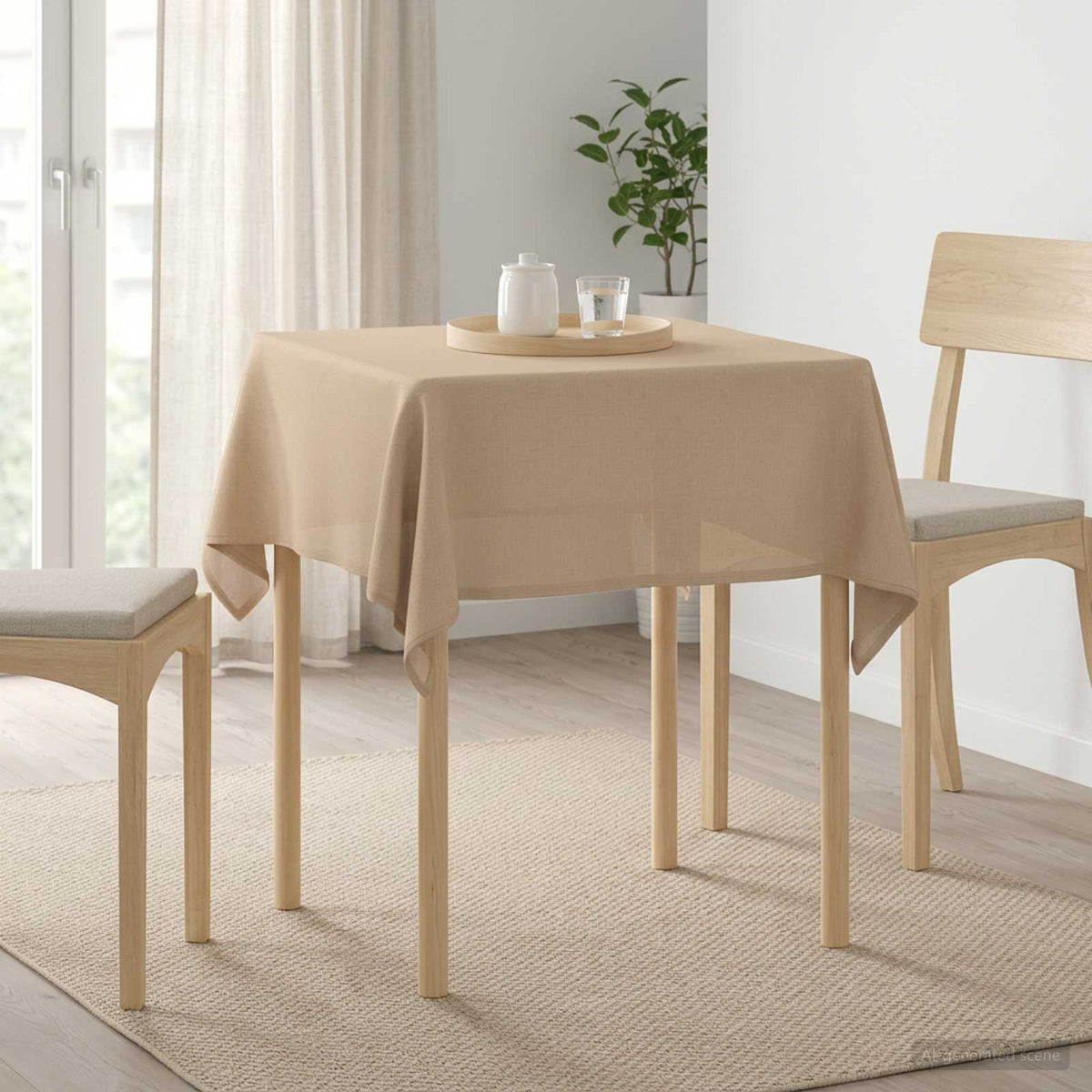 Tafelkleed 5 st Vierkant Beige 90 x 90 cm