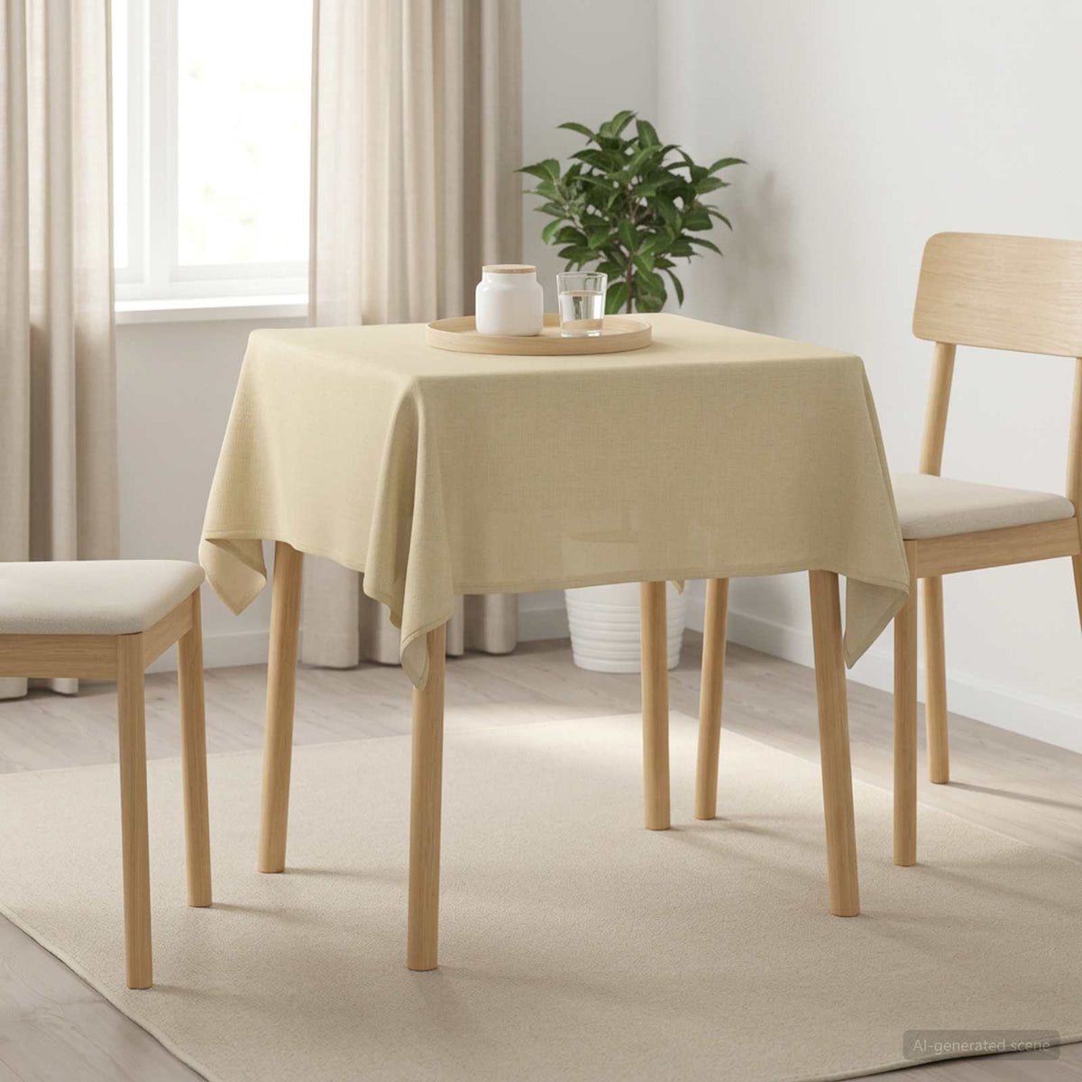 Tafelkleed Vierkant Crèmewit 90 x 90 cm