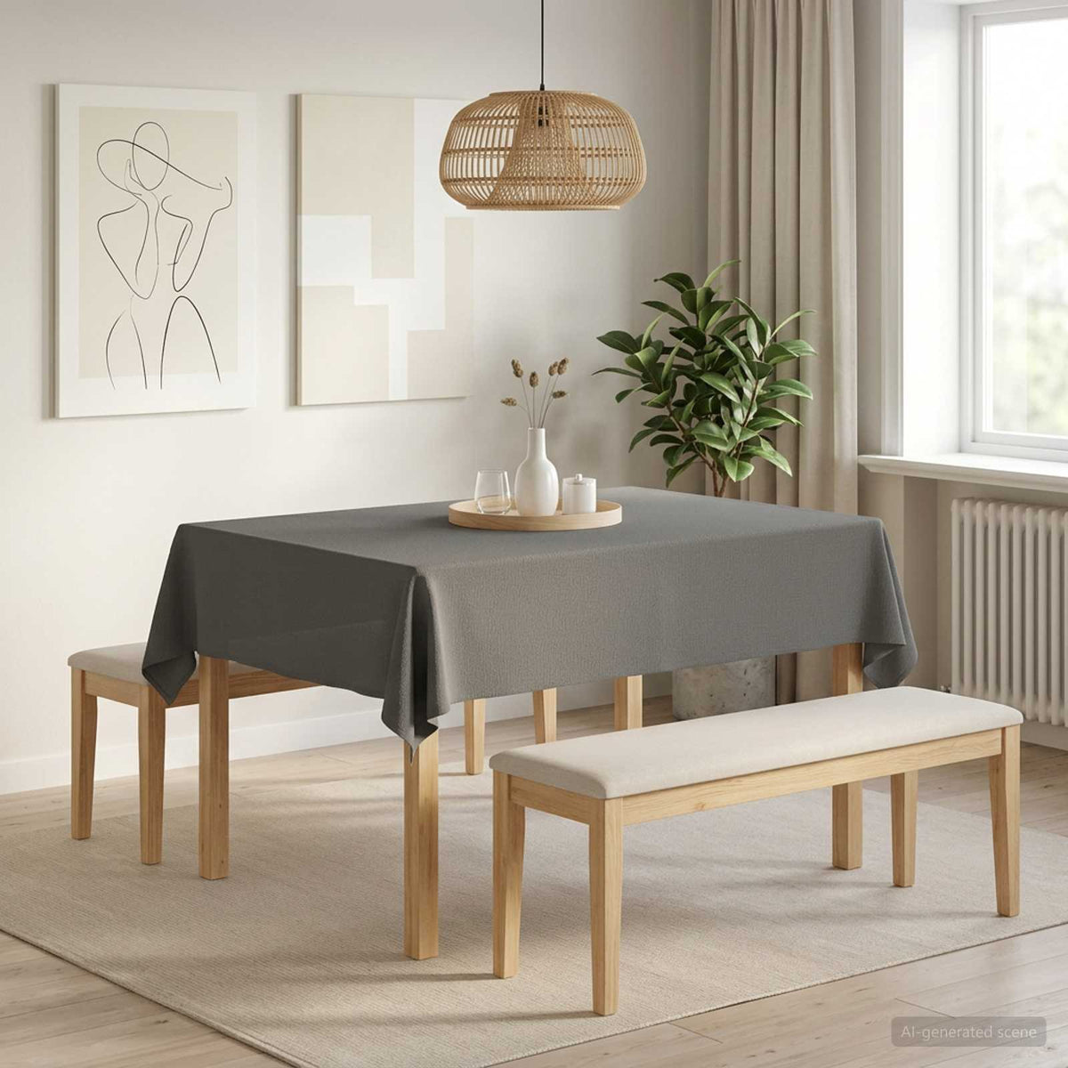 Tafelkleed Rechthoekig Lichtgrijs 110 x 140 cm