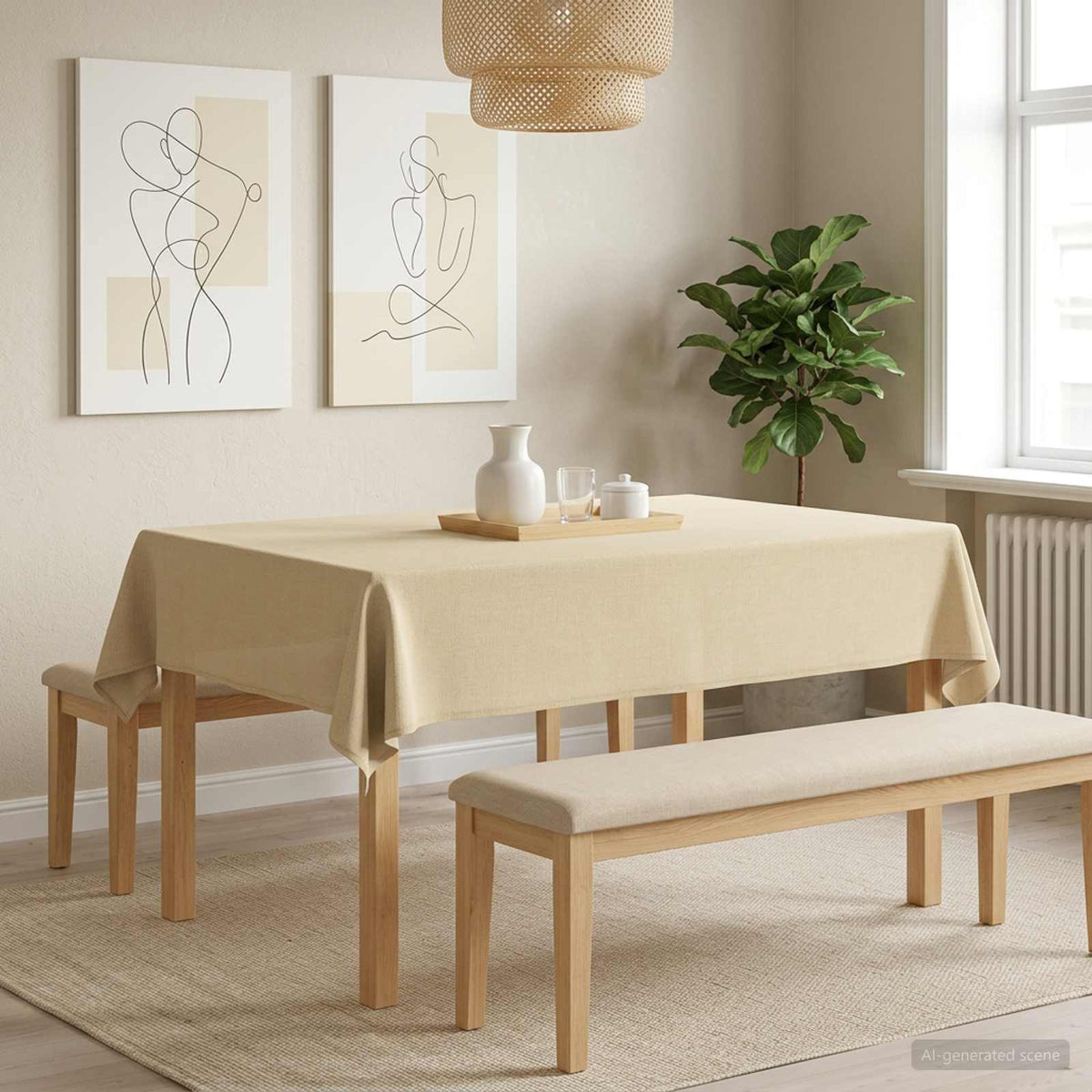 Tafelkleed Rechthoekig Crèmewit 110 x 140 cm