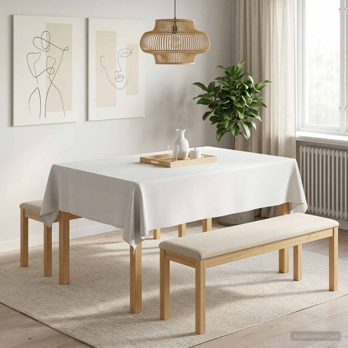 Tafelkleed Rechthoekig Wit 110 x 140 cm
