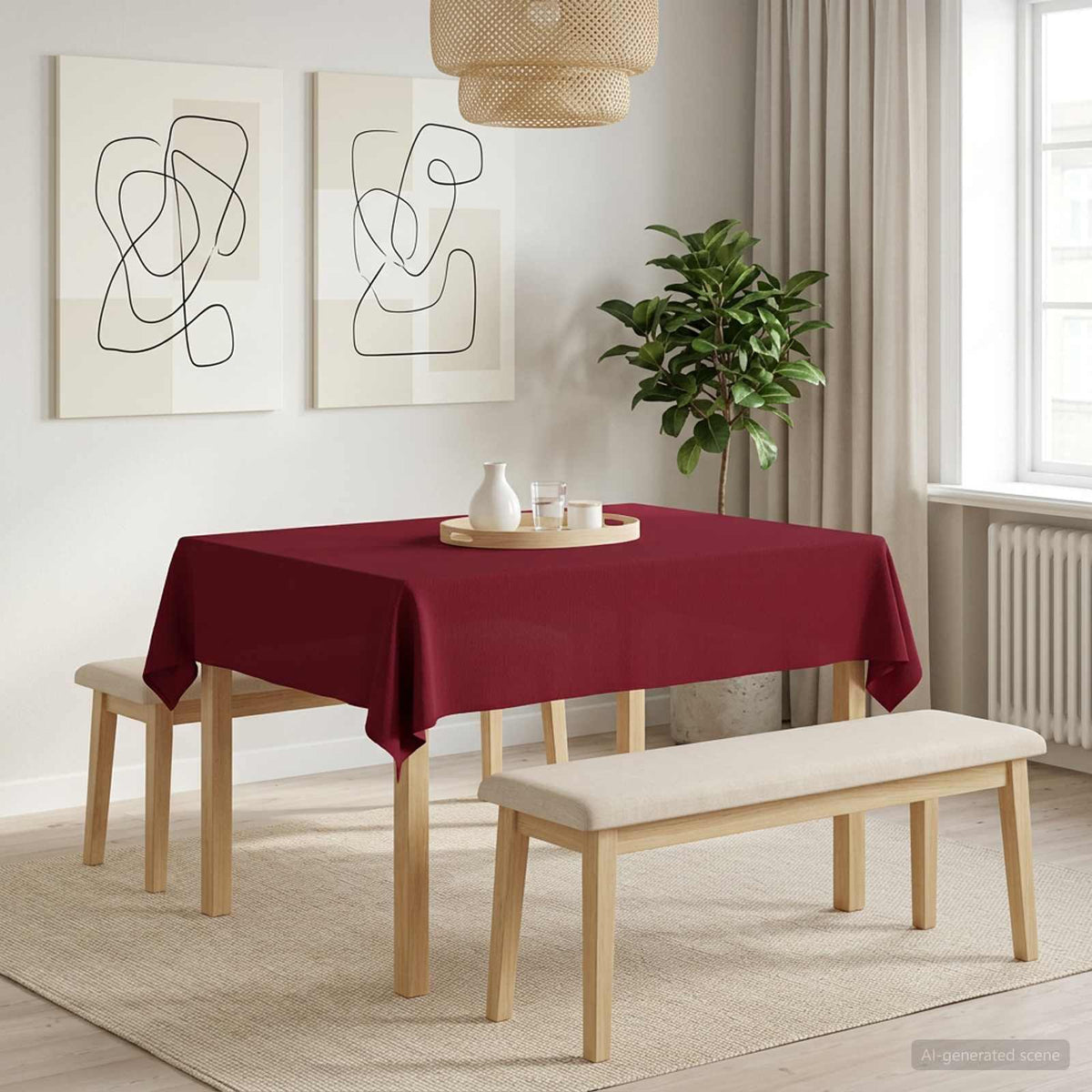 Tafelkleed Rechthoekig Wijnrood 110 x 140 cm