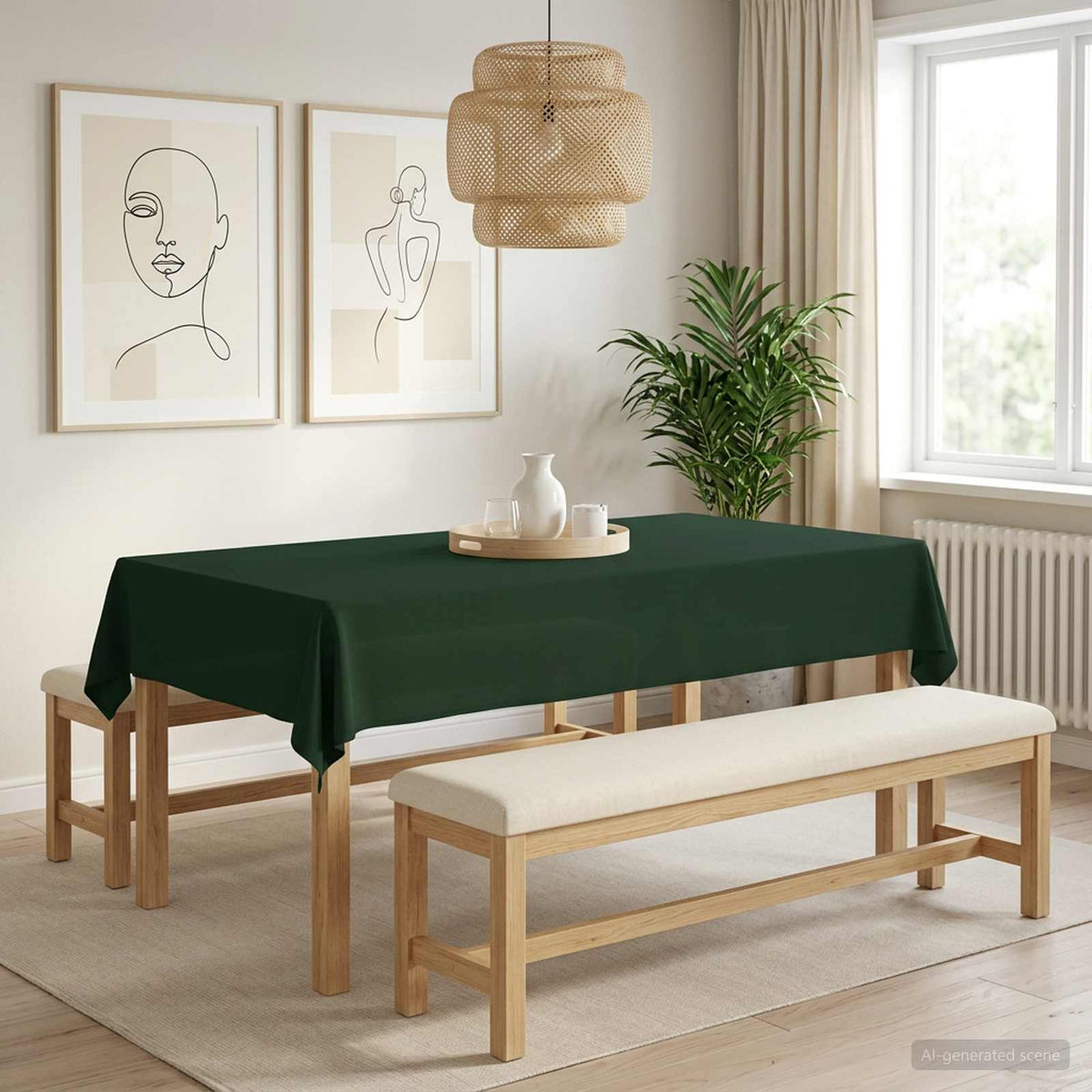 Tafelkleed Rechthoekig Donkergroen 110 x 160 cm