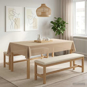 Tafelkleden beige 5 st 140 x 260 cm polyester