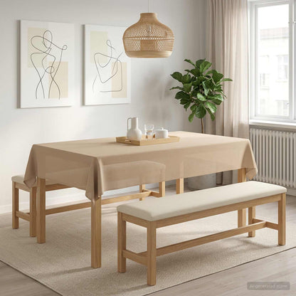 Tafelkleed 5 st Rechthoekig Beige 140 x 200 cm