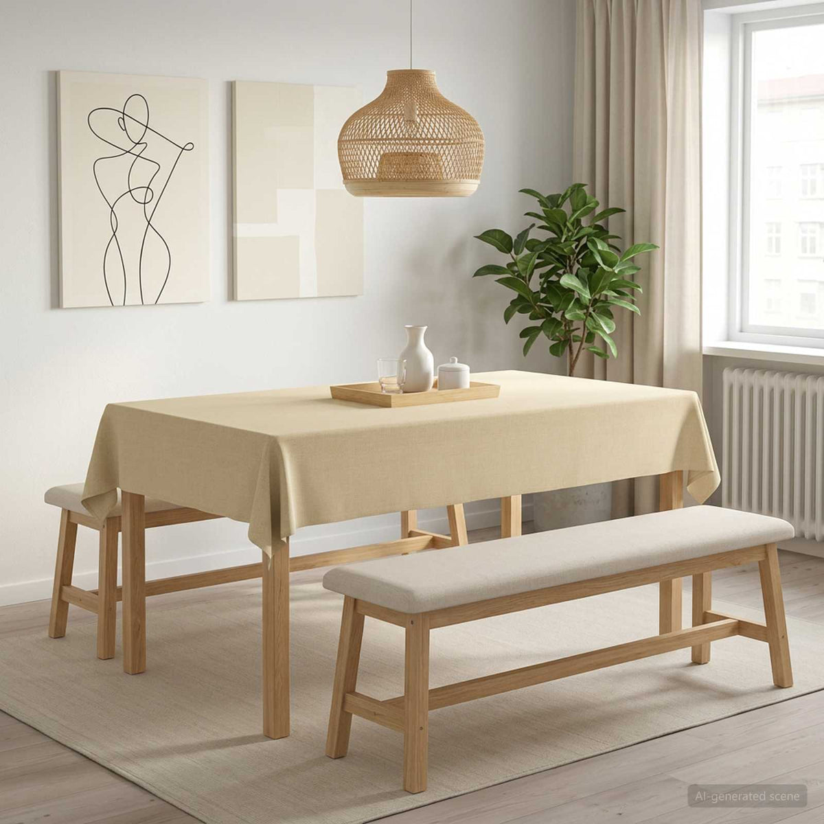 Tafelkleed Rechthoekig Crèmewit 110 x 160 cm