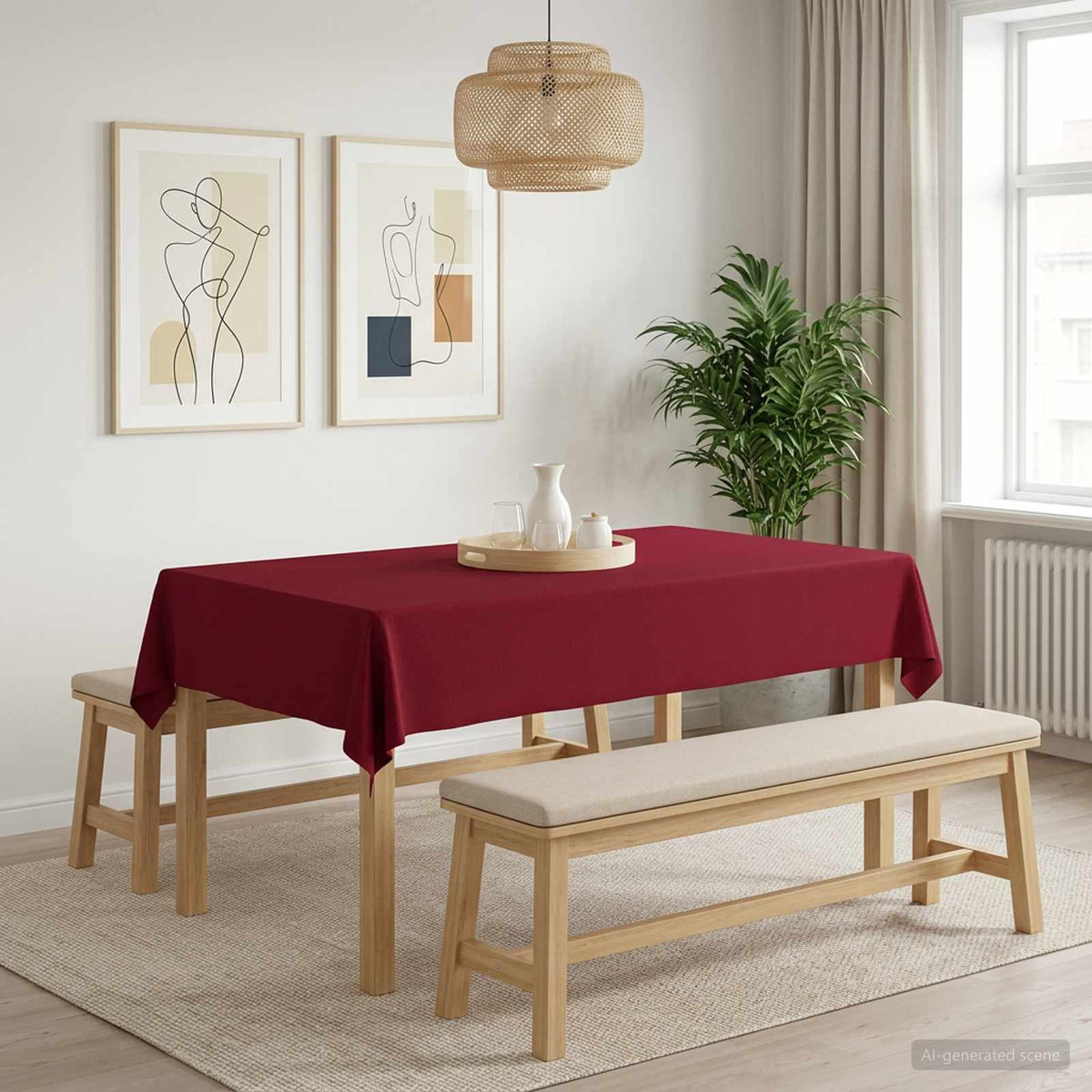Tafelkleed Rechthoekig Wijnrood 140 x 200 cm