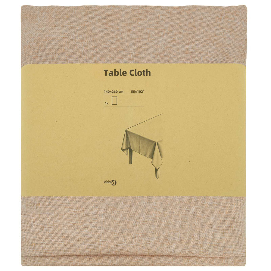 Tafelkleed Rechthoekig Beige 140 x 260 cm