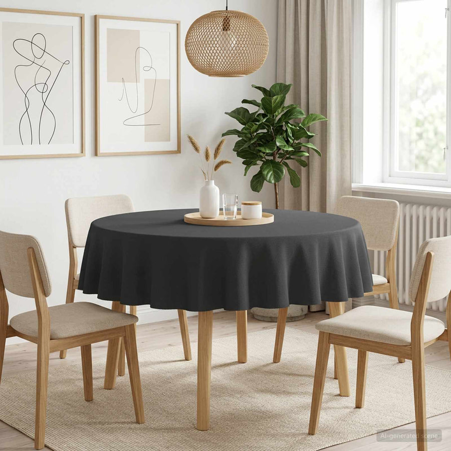 Tafelkleed Rond Donkergrijs Ø 140 cm