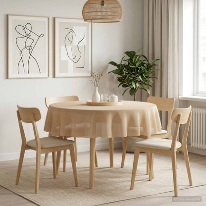 Tafelkleed 5 st Rond Beige Ø 140 cm