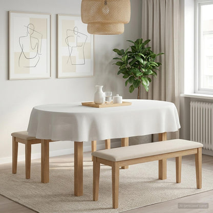 Tafelkleed 5 st Ovaal Wit 130 x 180 cm